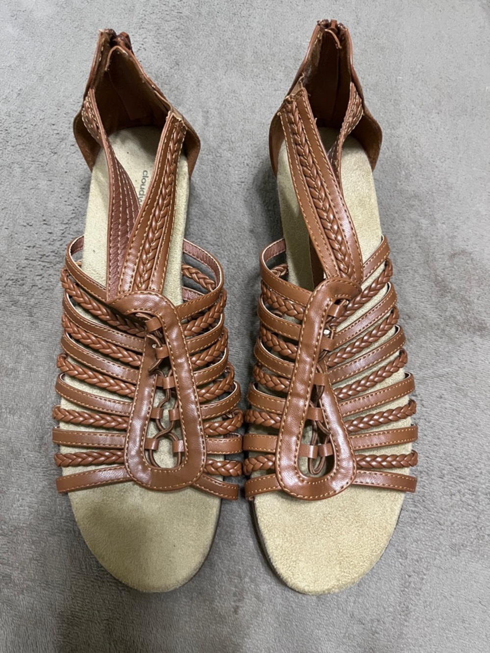 Farah Brown Braided Strappy Sandals size 12w